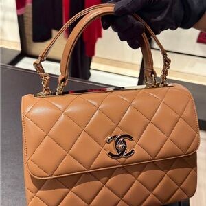 Chanel Brown Quilted Leather Shoulder Bag